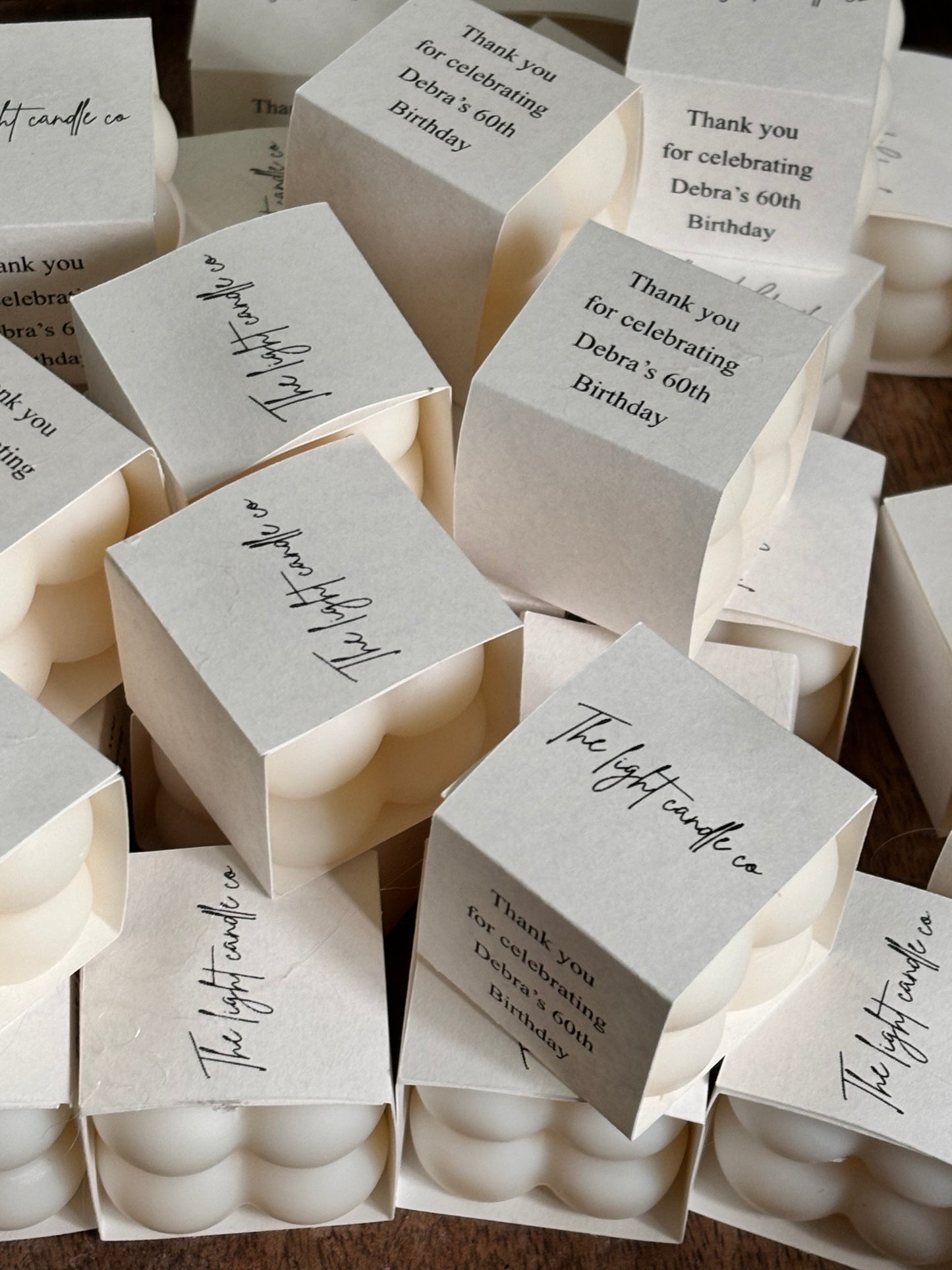 Personalised Mini Bubble Candles Favors