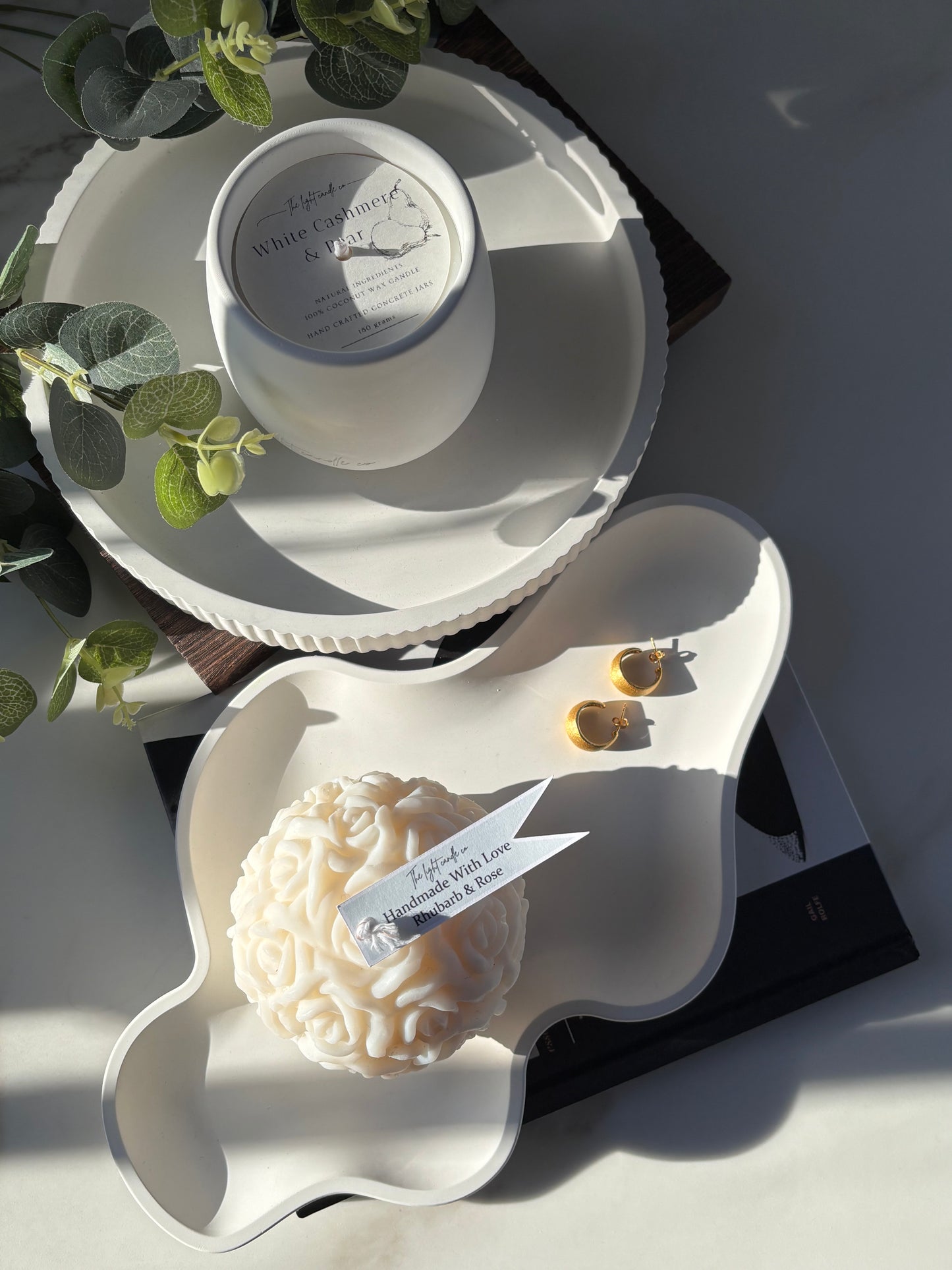 Large Rose Ball Candle