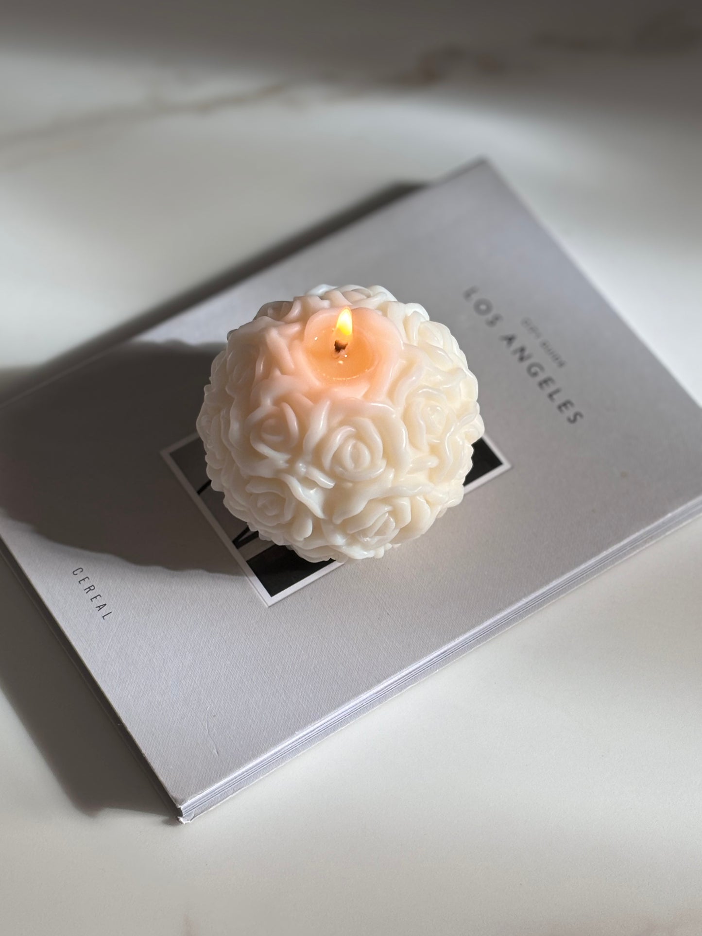 Large Rose Ball Candle