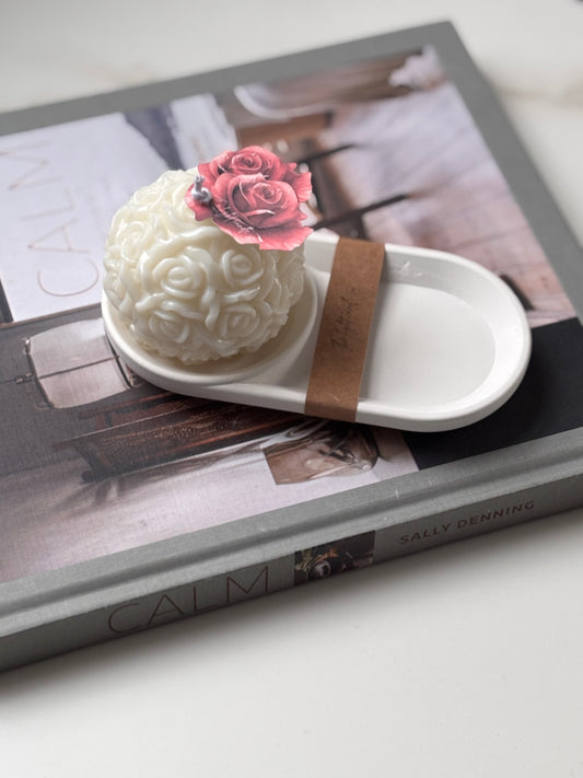 Mini Rose Candle & Tray Set