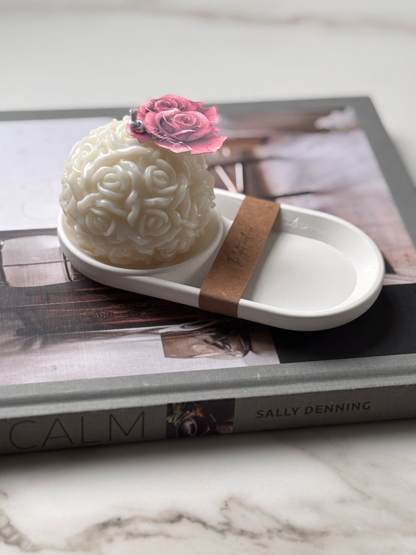 Mini Rose Candle & Tray Set