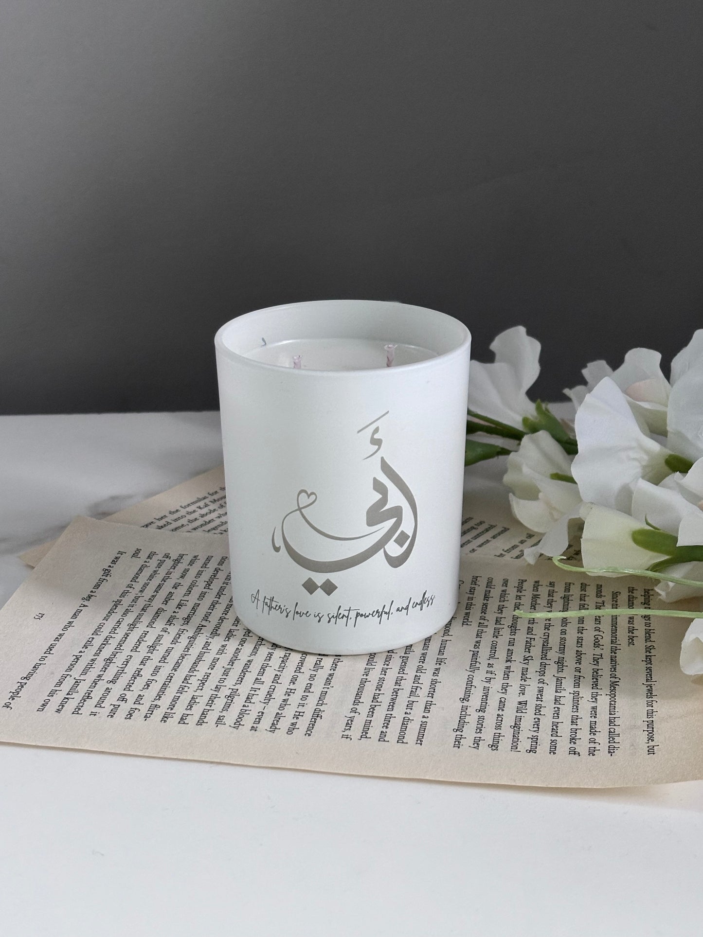 Engraved Arabic Father’s Day Candle