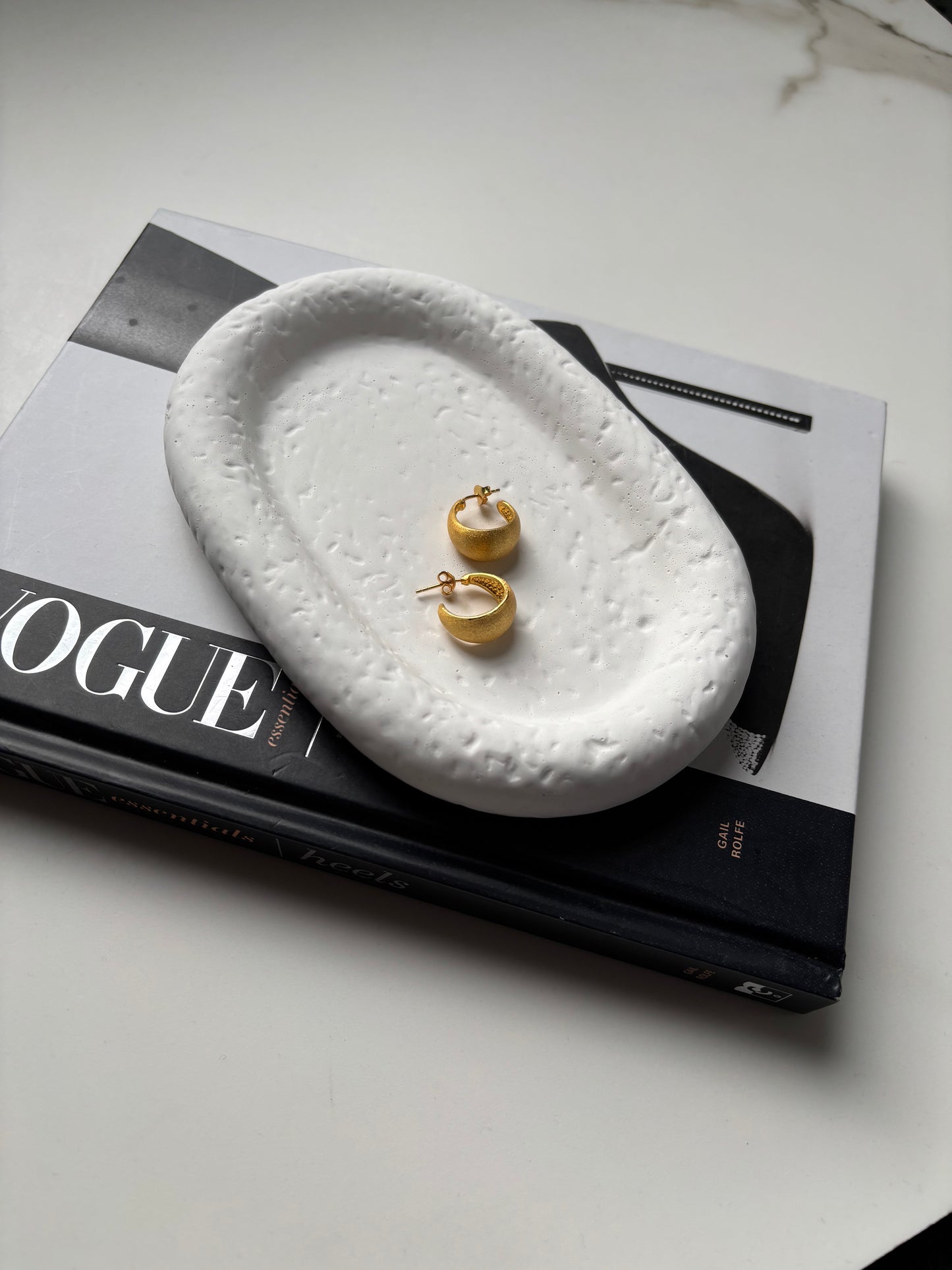 Organic Textured Tray – Minimalist Decorative Catchall