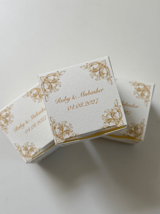 Personalised Wedding Favour Boxes, Luxury Custom Wedding Guest Gift Boxes UK