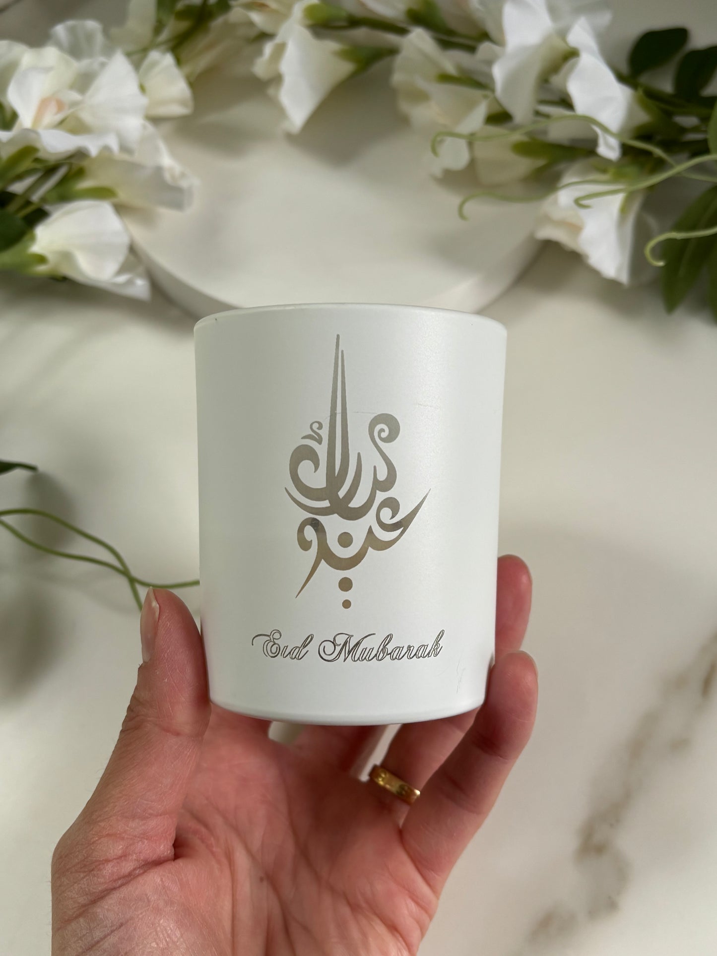 Personalised Eid Mubarak Engraved Candle