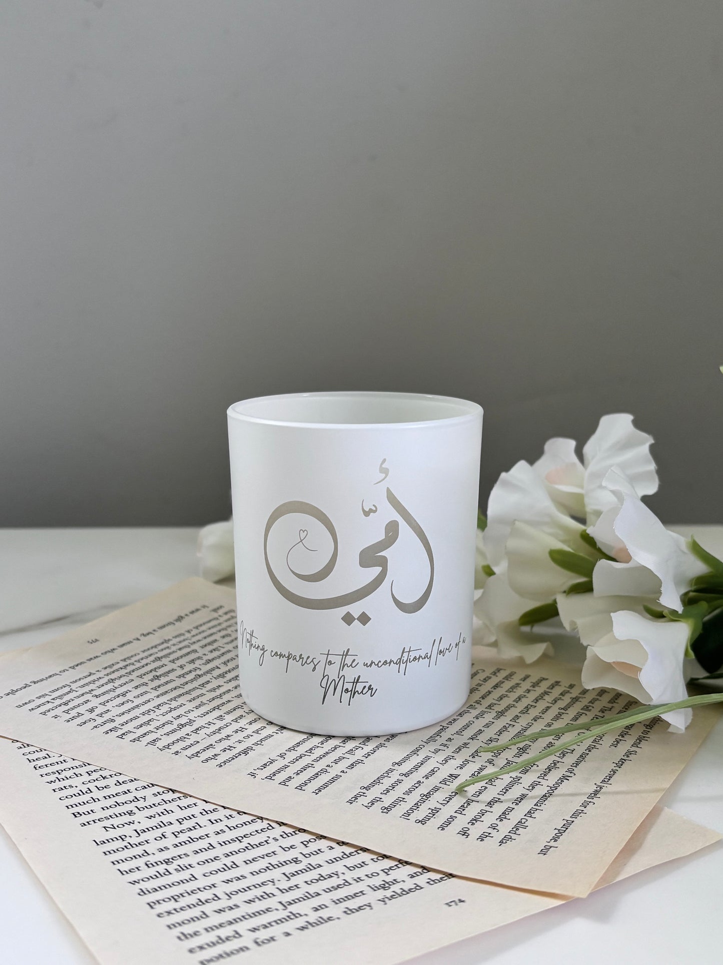 Arabic Mum Candle – Ummi Arabic Calligraphy, Mother’s Gift