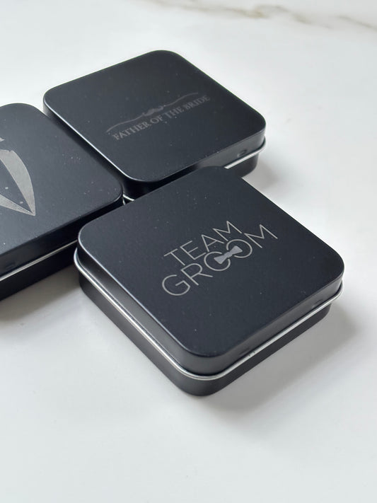 Personalised Engraved Wedding Tin | Groom & Groomsmen Gift