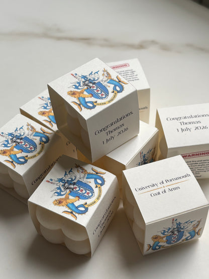 Personalised University Logo Candle Favours | Custom Graduation & Event Gifts